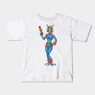 Alien Woman with Ray Gun MONSTER GIRLS Series I Kids T-Shirt